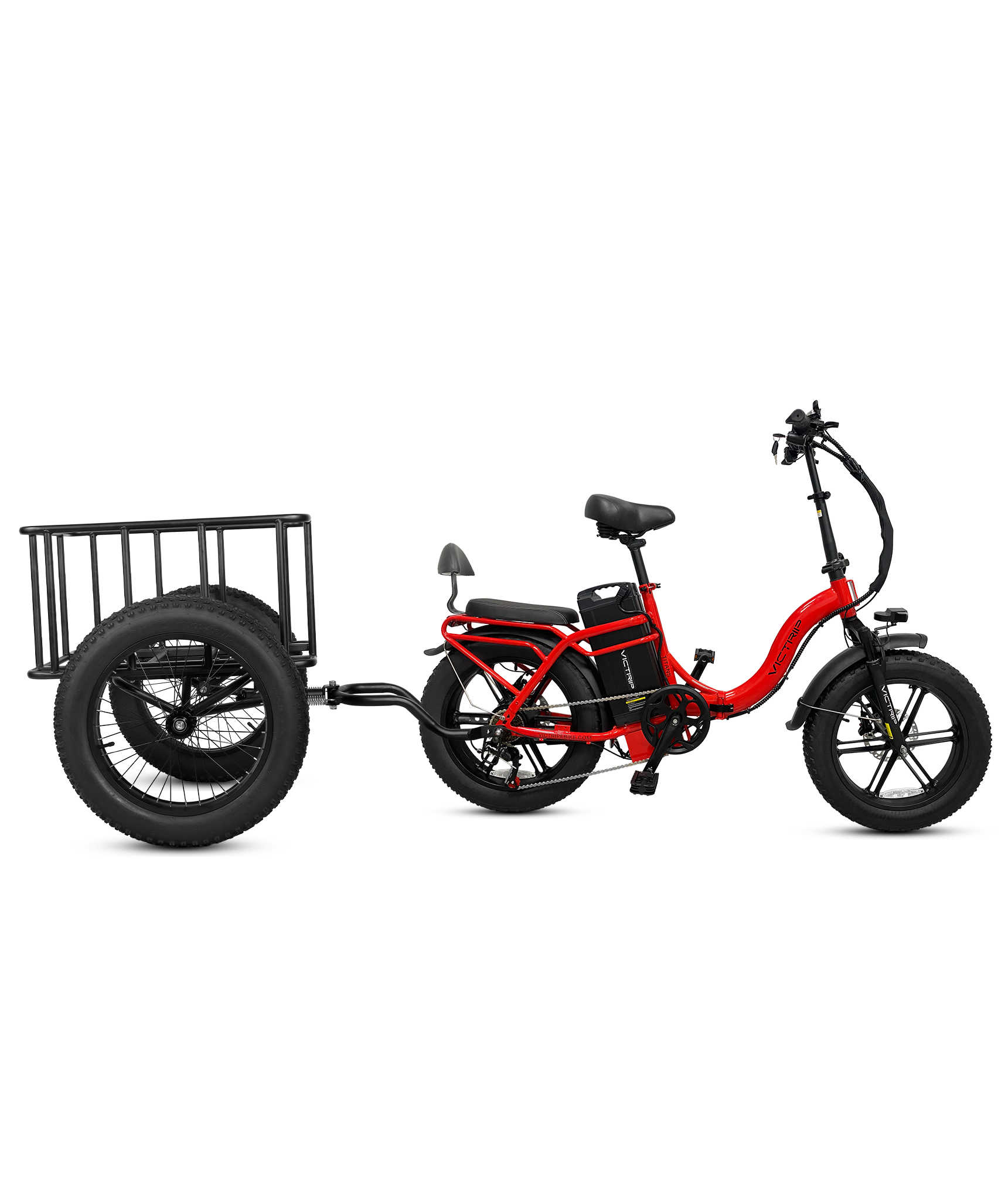 Red Electric Bike Trailer | VICTRIP