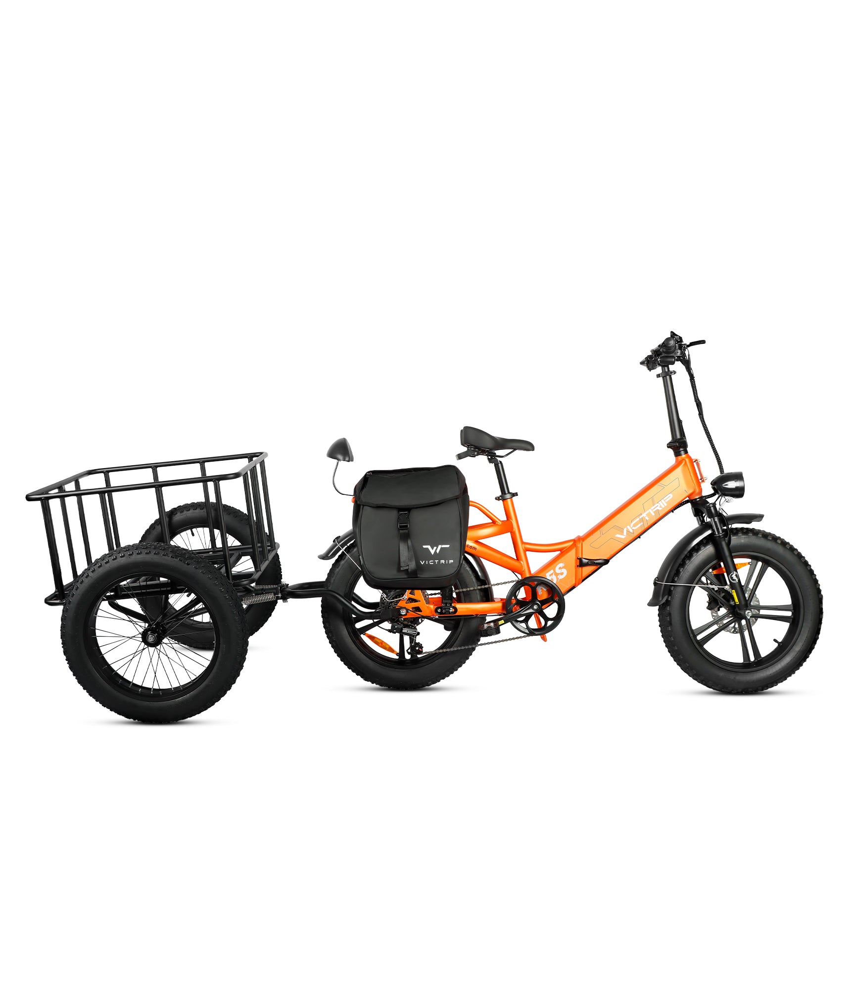 Black Electric Bike With Trailer | VICTRIP