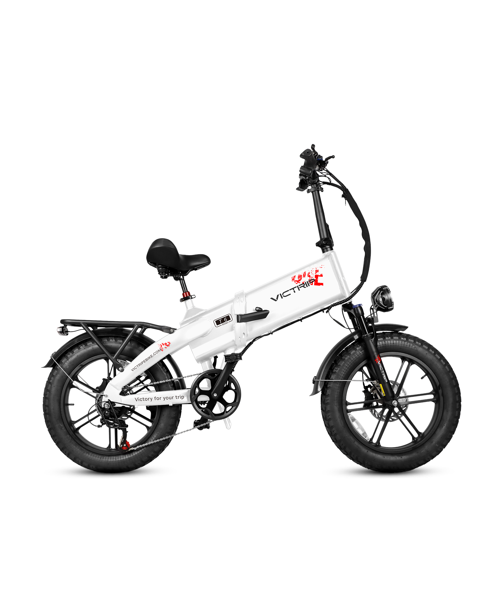 Folding Electric Bicycle White | VICTRIP
