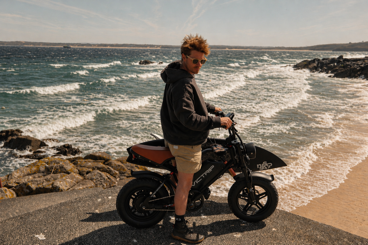 Safe and Fun Outdoor Riding with Moped Style Electric Bikes